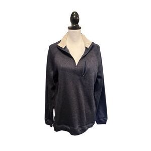 Old River Men's 1/4 Zip Navy Blue Pullover Sweater Size M Casual Knit